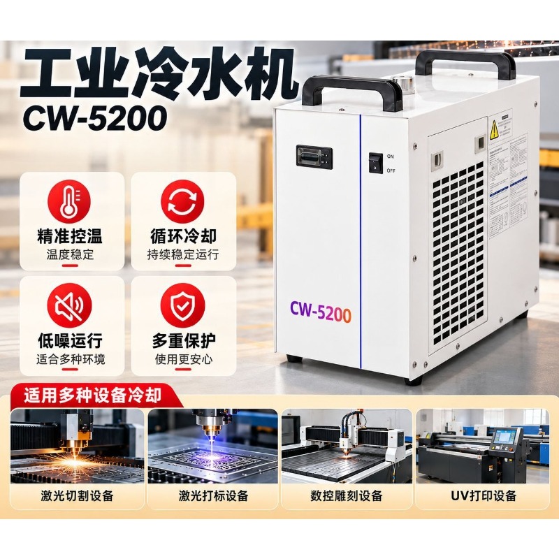 Laser Industrial Chiller - Resfriador industrial CW5200, pequeno sistema de